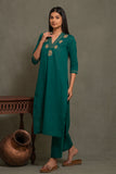 SOUTH COTTON KURTA SET WITH INTRICATE EMBROIDERY