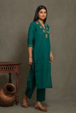 SOUTH COTTON KURTA SET WITH INTRICATE EMBROIDERY