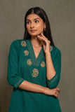 SOUTH COTTON KURTA SET WITH INTRICATE EMBROIDERY