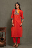 SOUTH COTTON KURTA SET WITH INTRICATE EMBROIDERY