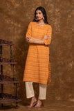 Pure cotton pochampally Ikkat weave kurta with contrast bottom and dupatta