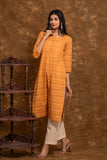 Pure cotton pochampally Ikkat weave kurta with contrast bottom and dupatta