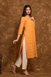 Pure cotton pochampally Ikkat weave kurta with contrast bottom and dupatta