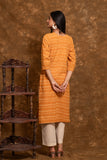 Pure cotton pochampally Ikkat weave kurta with contrast bottom and dupatta