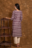 Pure cotton pochampally Ikkat weave kurta with contrast bottom and dupatta