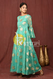 Blue heavy embroidered anarkali kurta dress