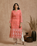 Fine Jamdani Classic Kurta Pant Set With Dupatta.