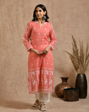 Fine Jamdani Classic Kurta Pant Set With Dupatta.