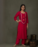 Hand Made Pure Jamdani Floral Soft and Fine Cotton Kurta with Pant and Dupatta