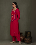 Hand Made Pure Jamdani Floral Soft and Fine Cotton Kurta with Pant and Dupatta