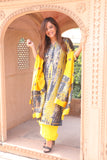 Classic Charm Light weight Chanderi Dupatta Suit with Intricate Pattern.