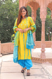 Classic Charm Light weight Chanderi Dupatta Suit with Intricate Pattern.