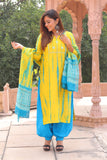 Classic Charm Light weight Chanderi Dupatta Suit with Intricate Pattern.