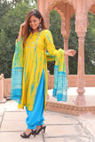 Classic Charm Light weight Chanderi Dupatta Suit with Intricate Pattern.