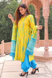 Classic Charm Light weight Chanderi Dupatta Suit with Intricate Pattern.