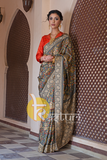 Grey modern prints & traditional silk party wear saree