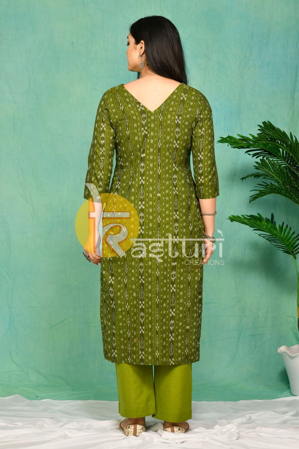 Mehendi green kurta with pant set